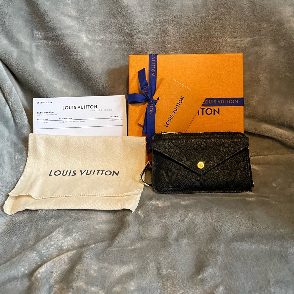 Louis Vuitton card holder Recto Verso Monogram Empreinte Leather, Black